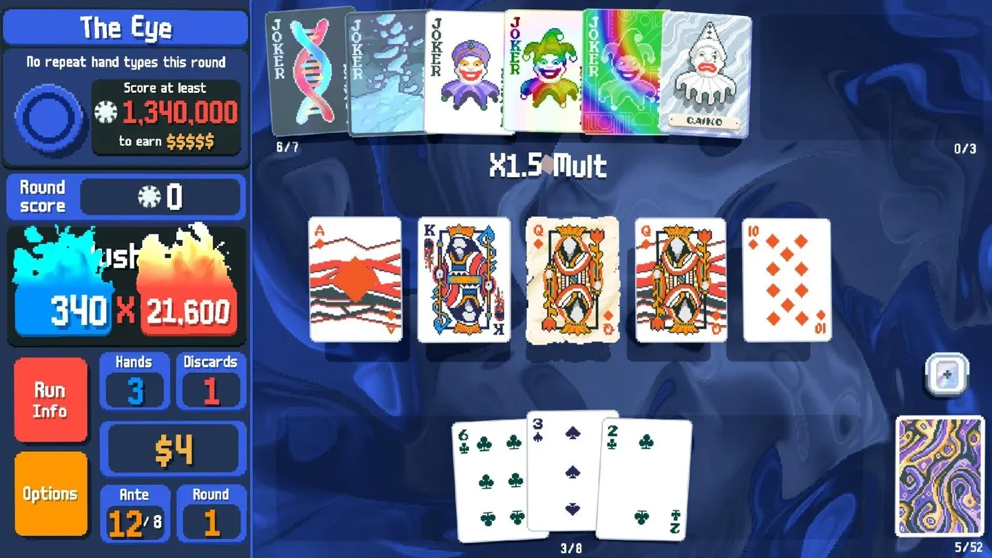 Playing cards and jokers in Balatro
