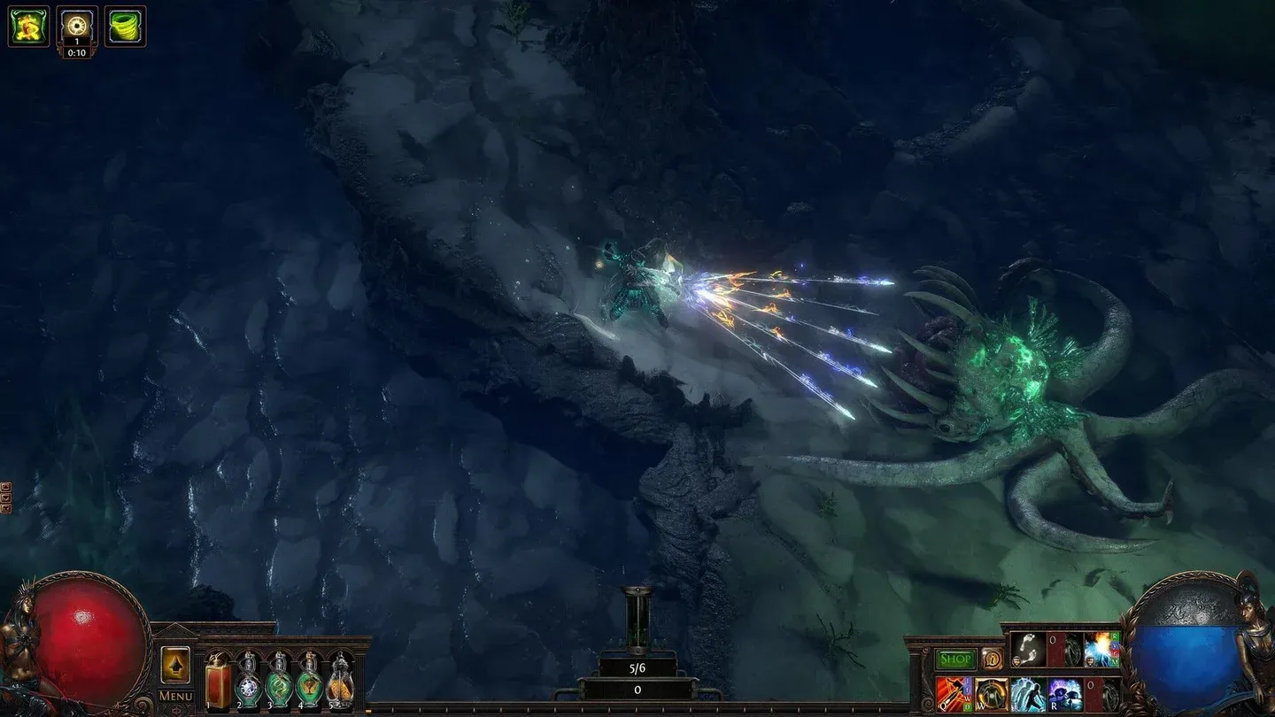 Combat and the action role playing interface in Path of Exile