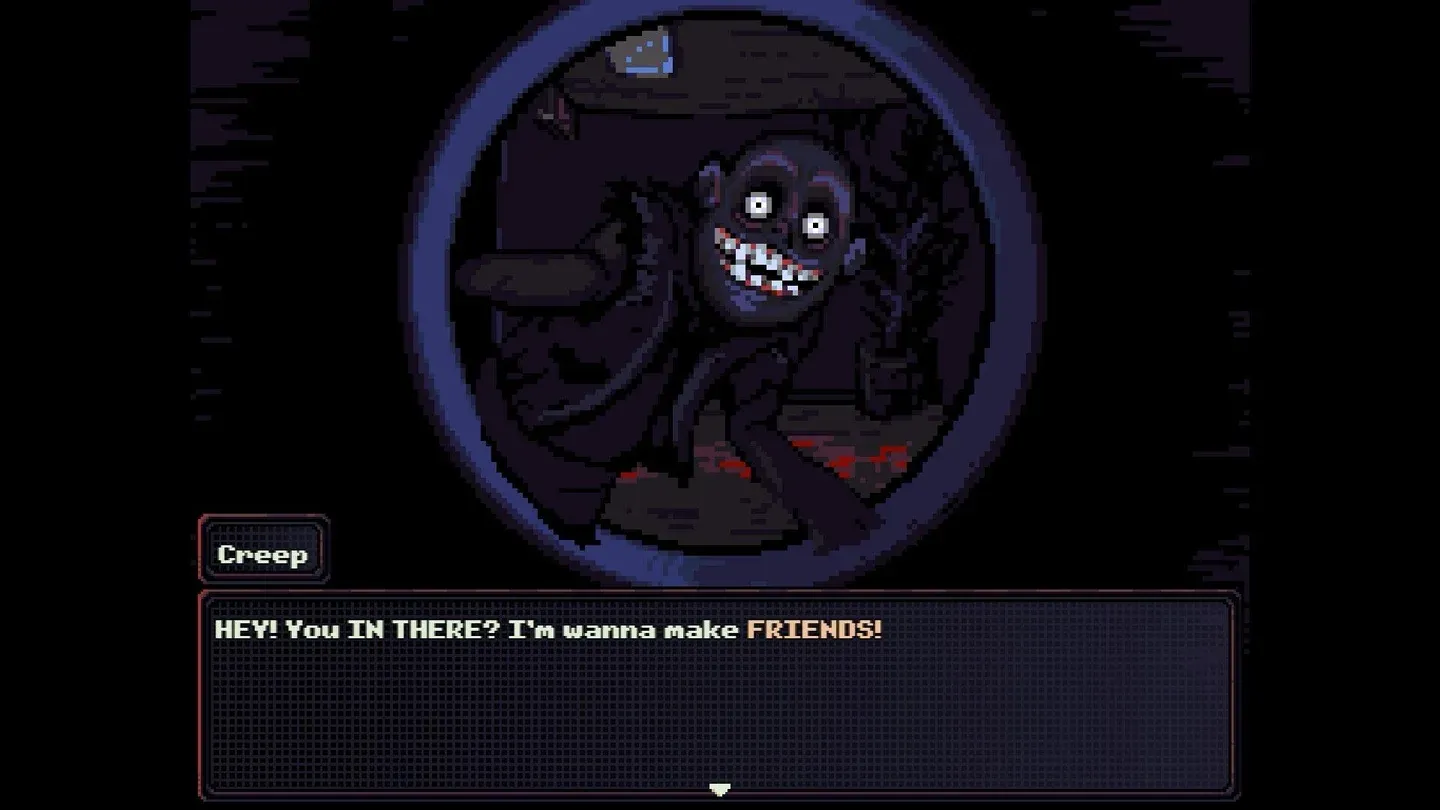 A pixel art horror encounter in Look Outside