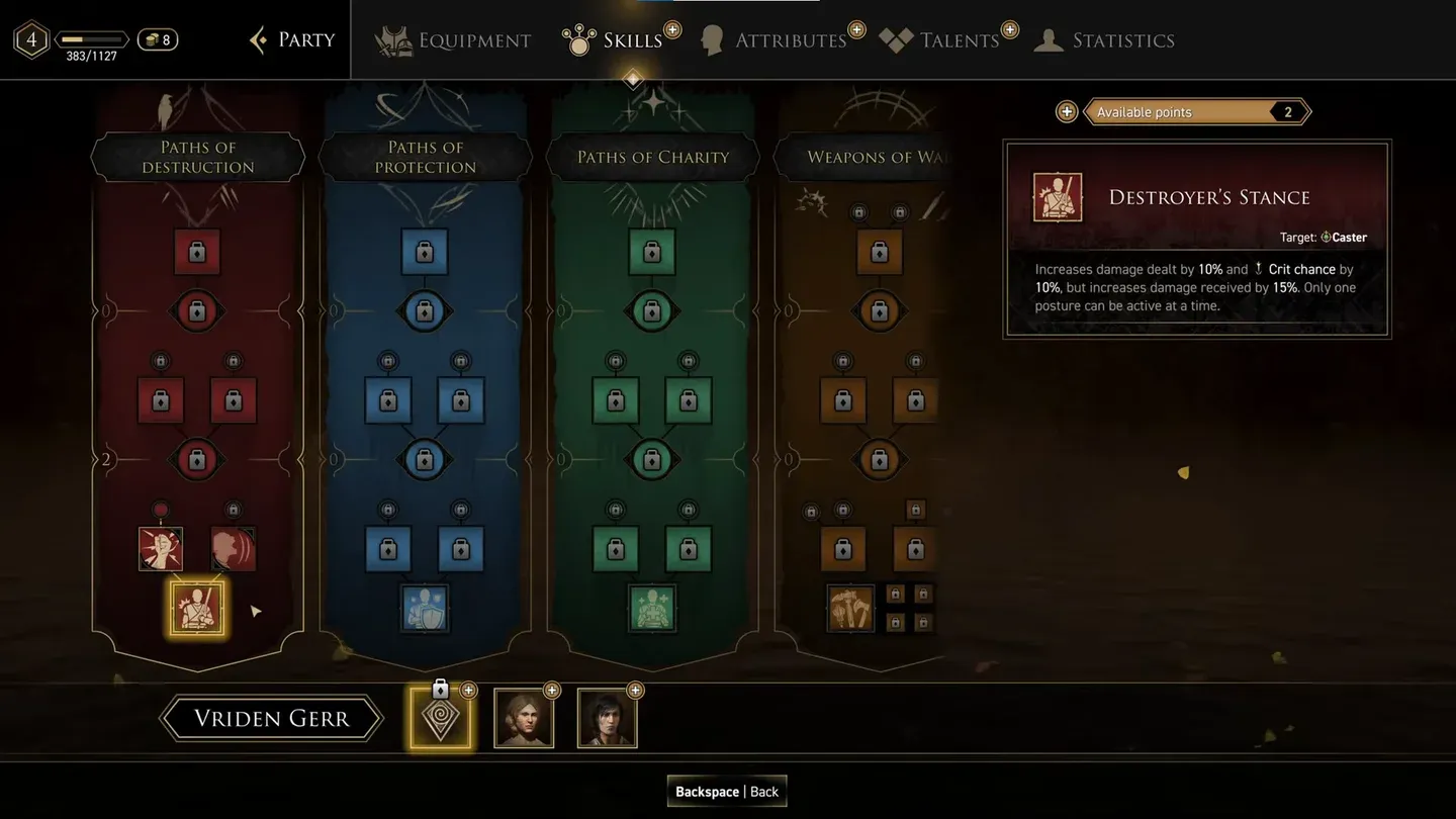 Ludwig's full skill tree layout