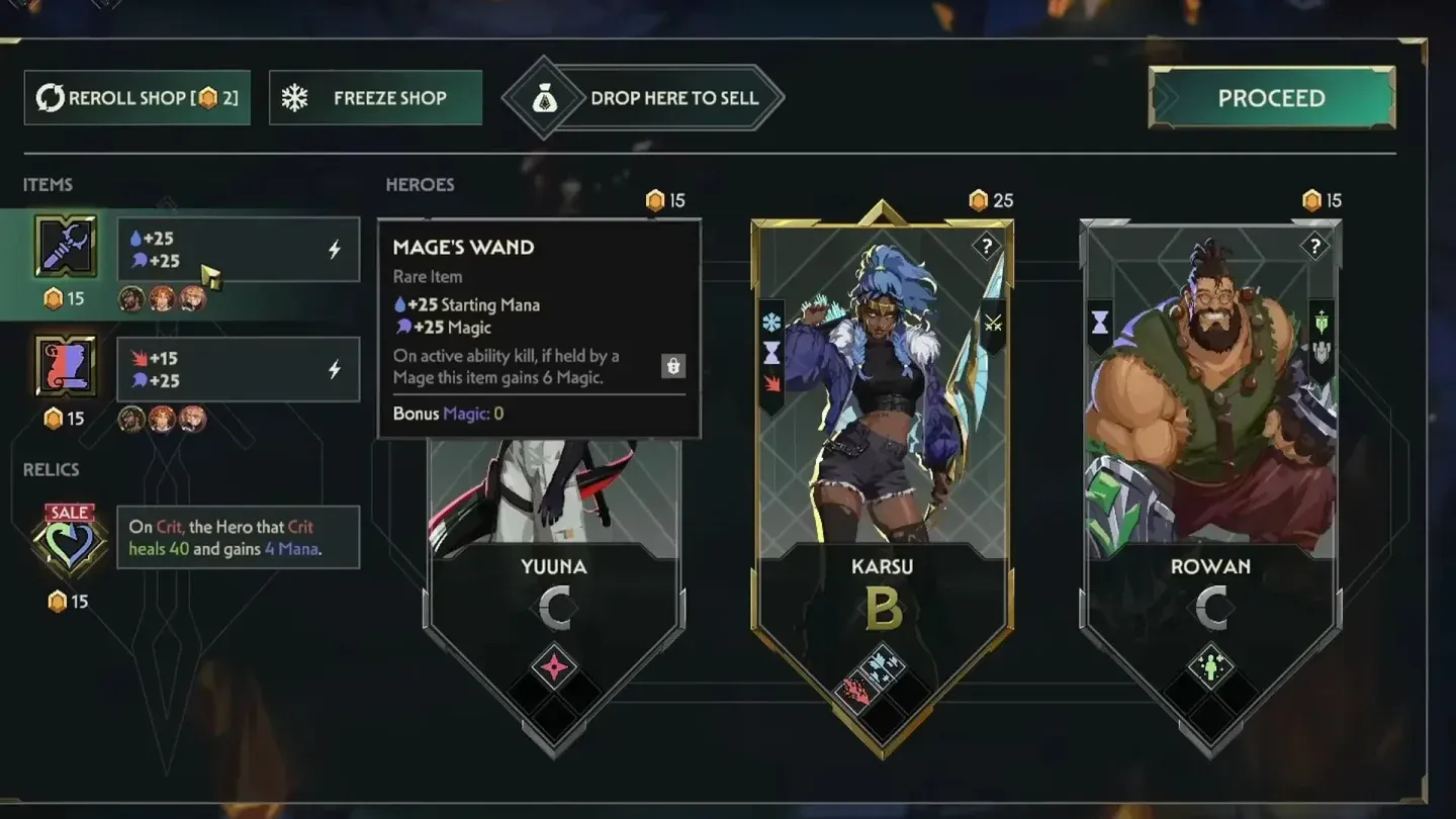 Item and relic build options