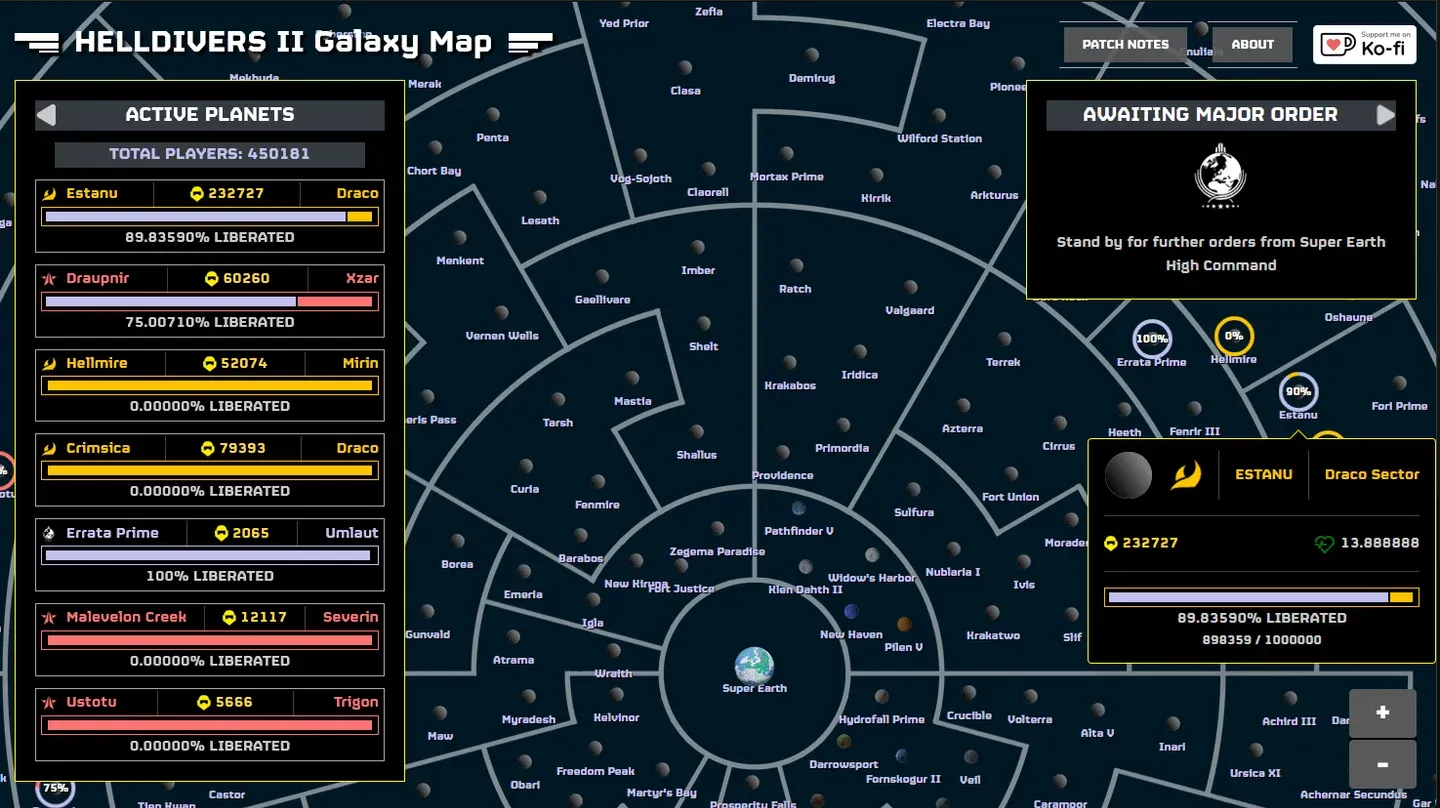 Galactic War mission screen