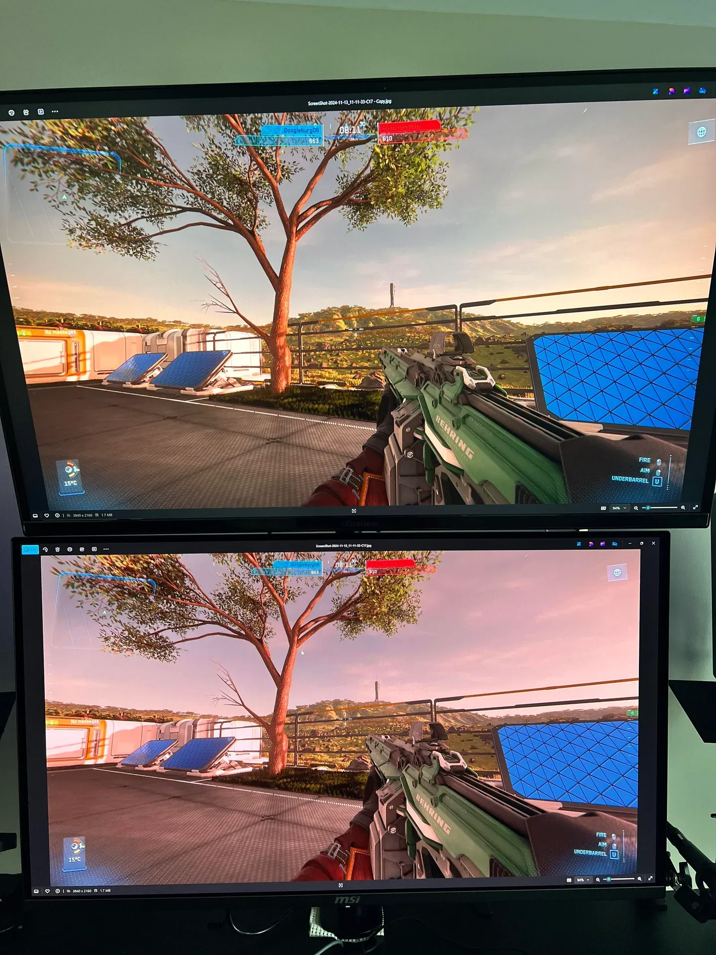 QD-OLED color output comparison