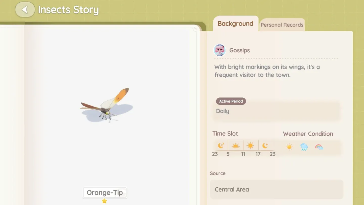 Track species in your Insect Journal