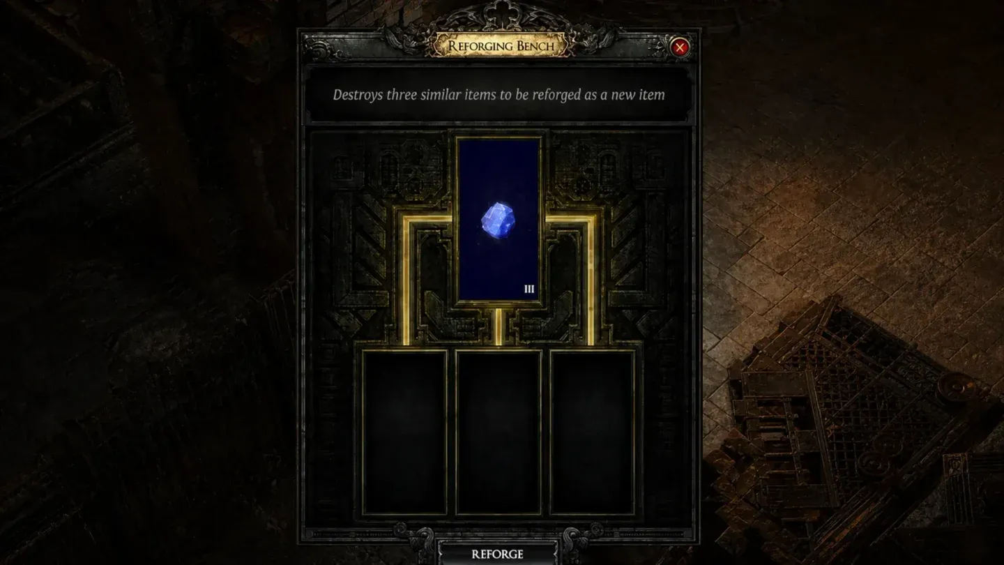 Diamond Jewel crafting at the bench