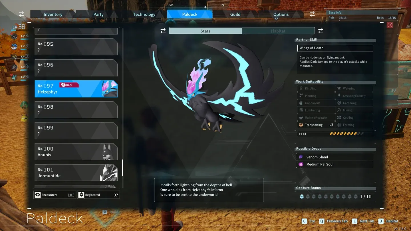 Capacité de combat de type Ténèbres de Helzephyr
