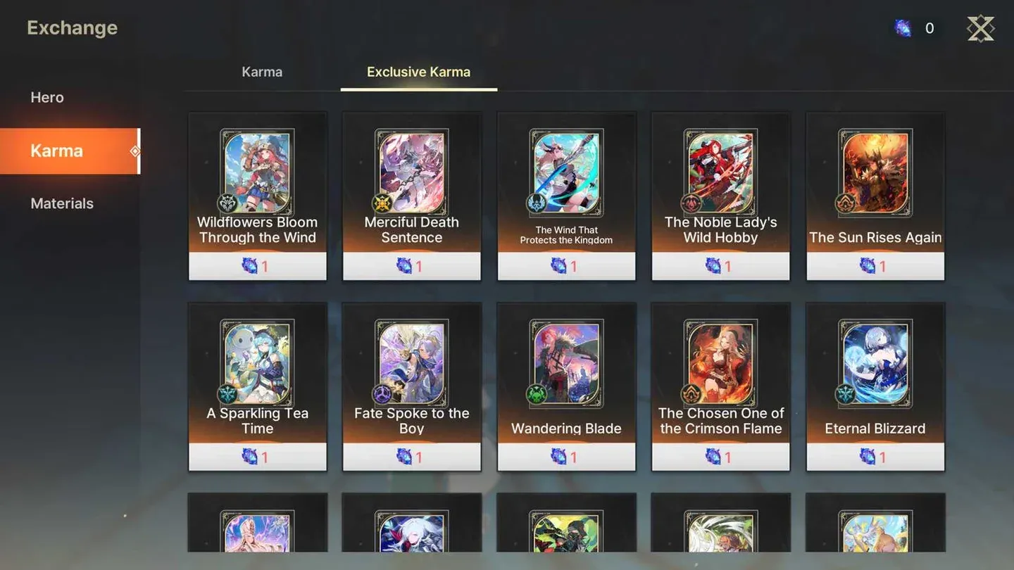 Exclusive vs general Karma tiers