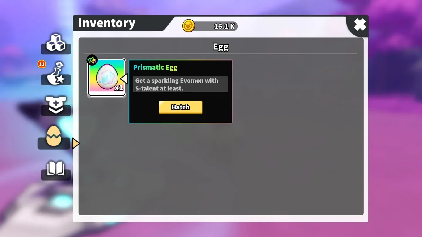 Evomon egg hatching chamber