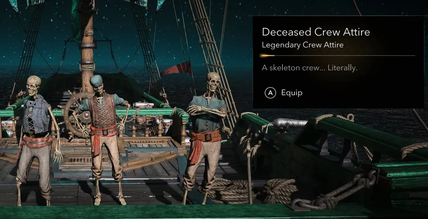 Skeleton Crew Attire equipped