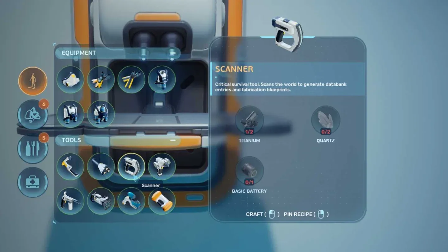 Scanner recipe in Fabricator