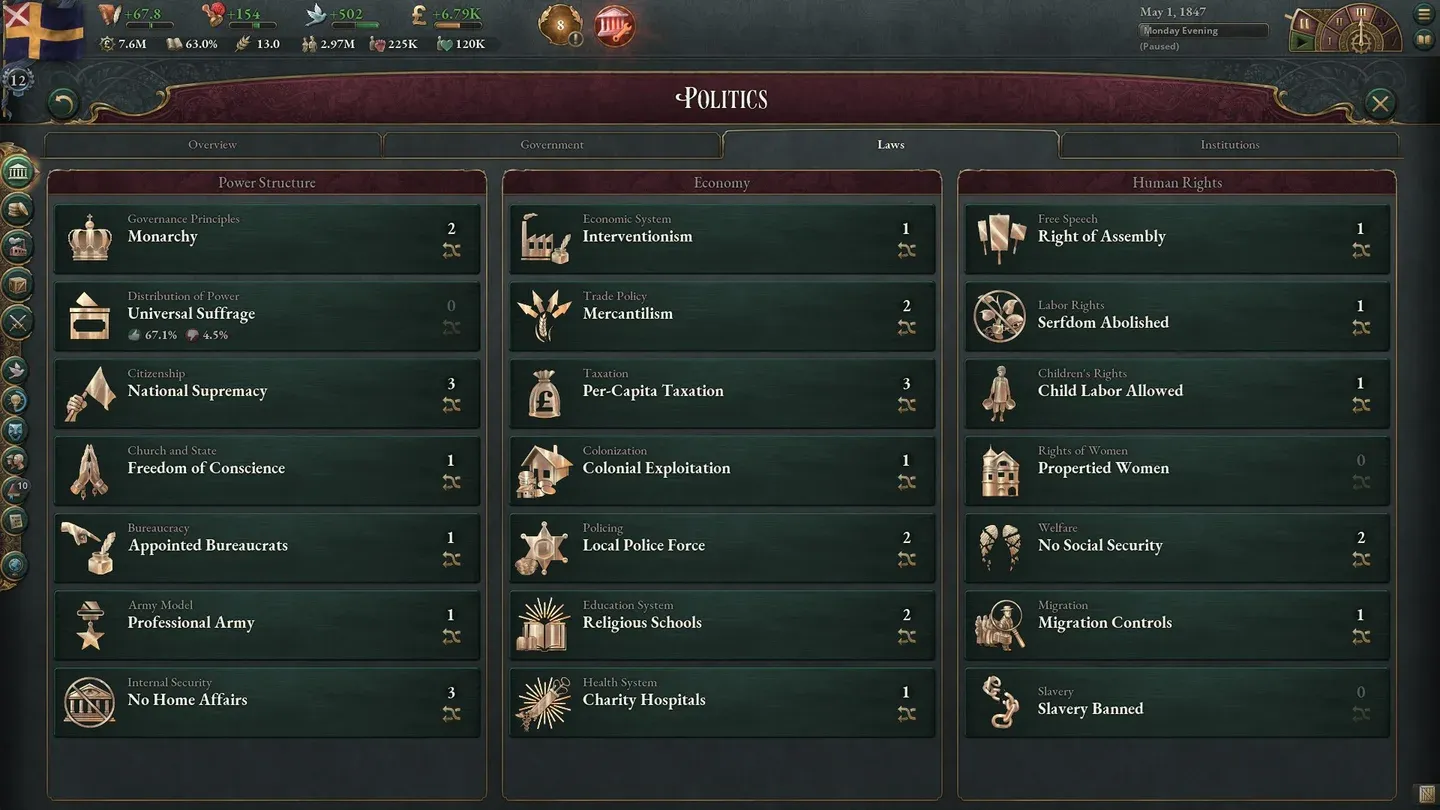 Economic system law choices