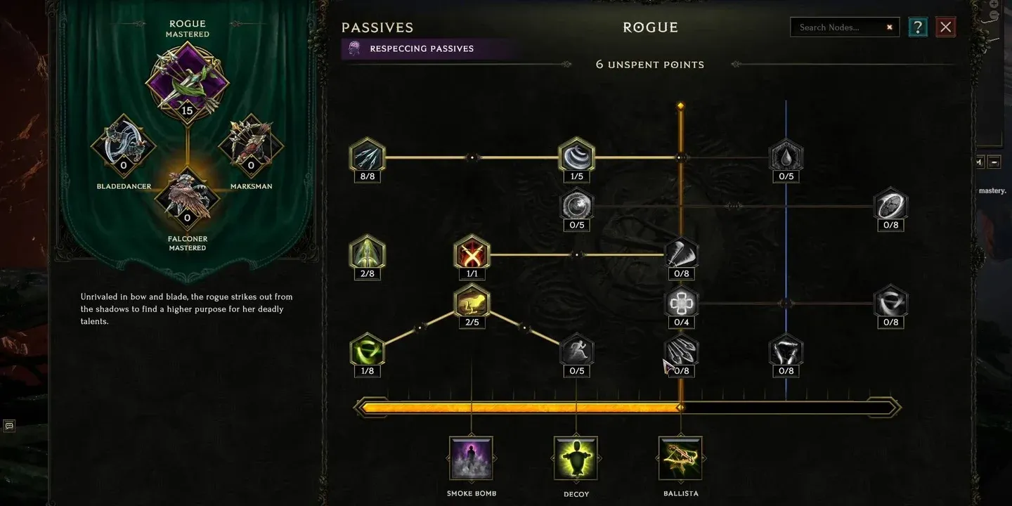 Passive tree node allocation