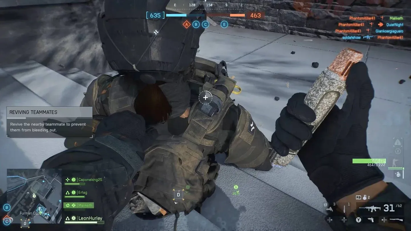 Squad revive in action