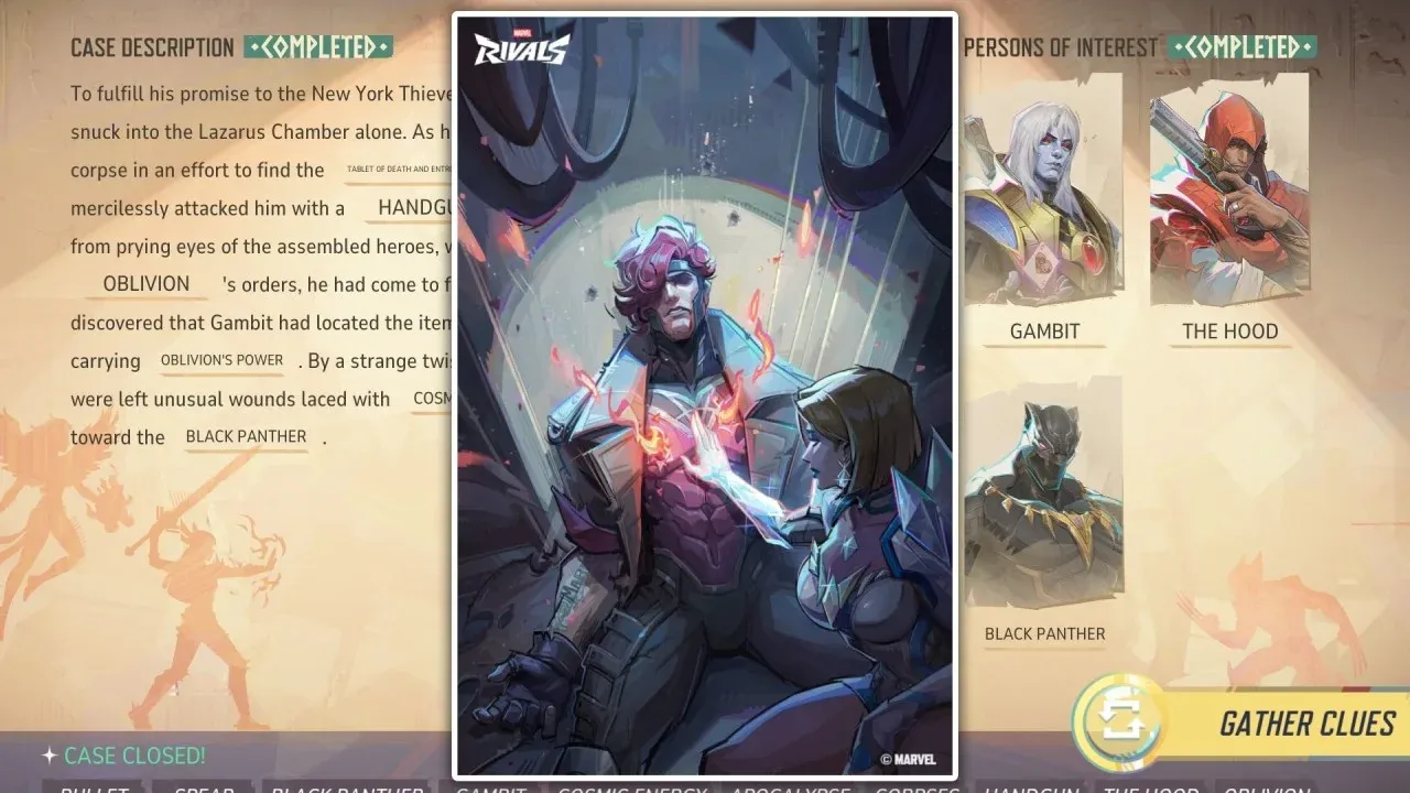 Gambit case solved result