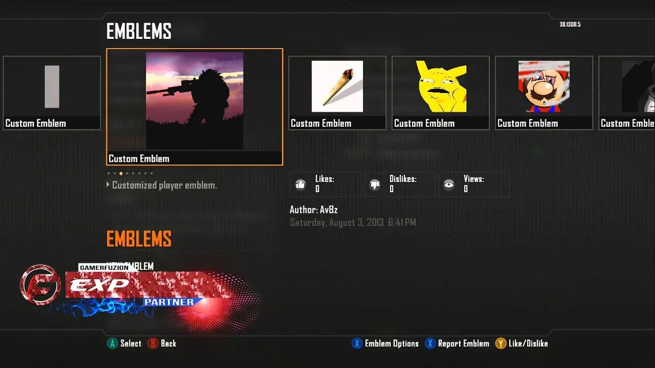 Selección de espacio en el Editor de emblemas