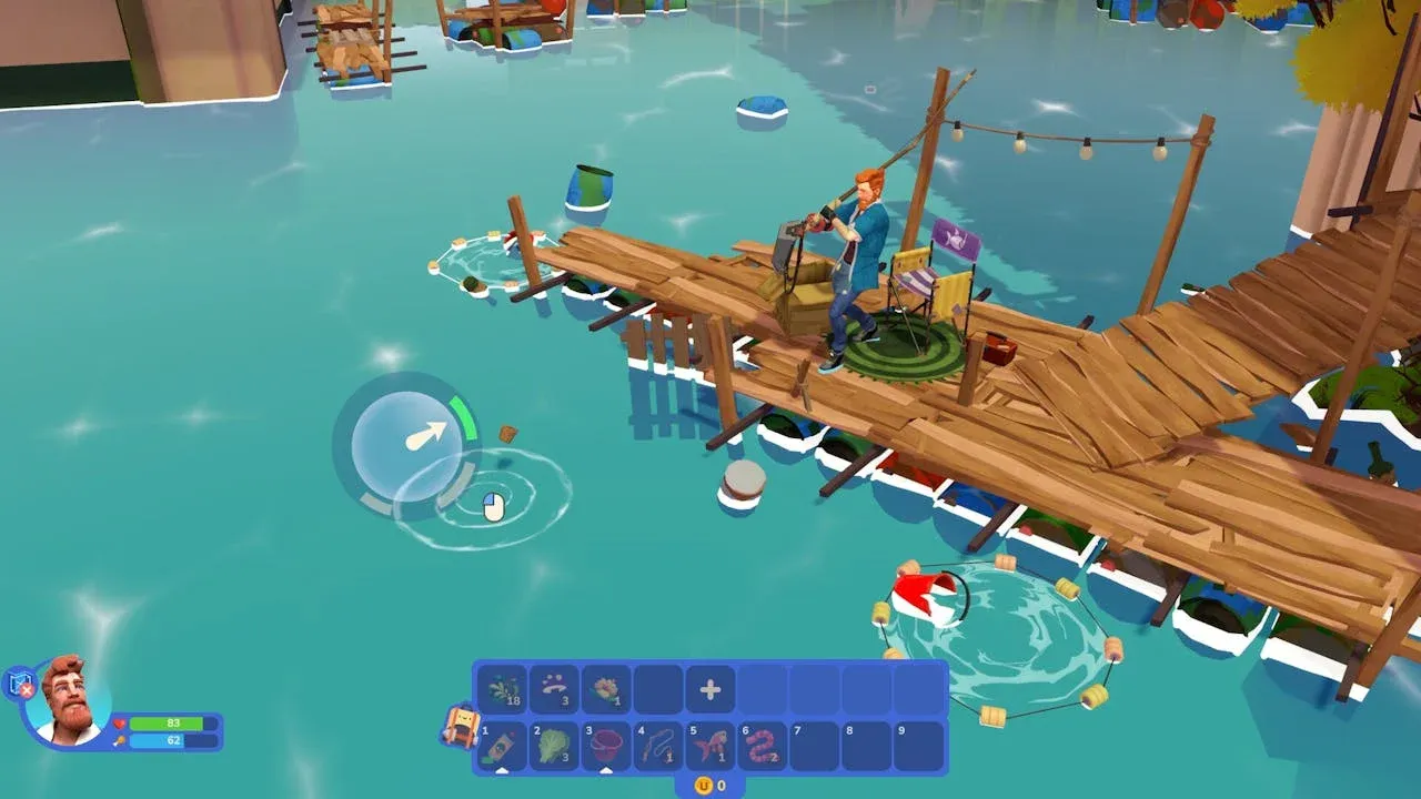Fishing from the rooftop edge