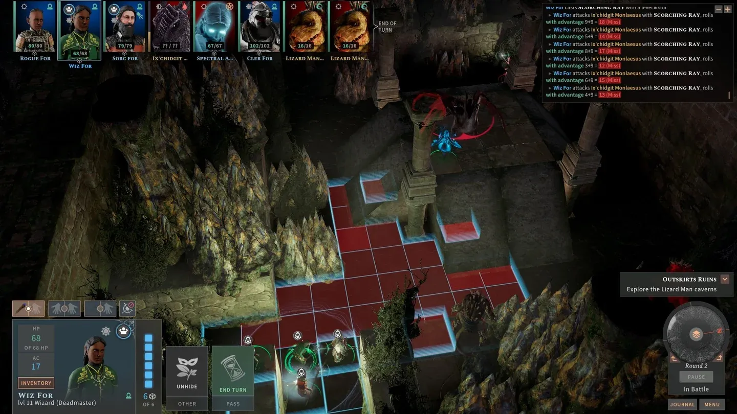 Scorching Ray slot selection