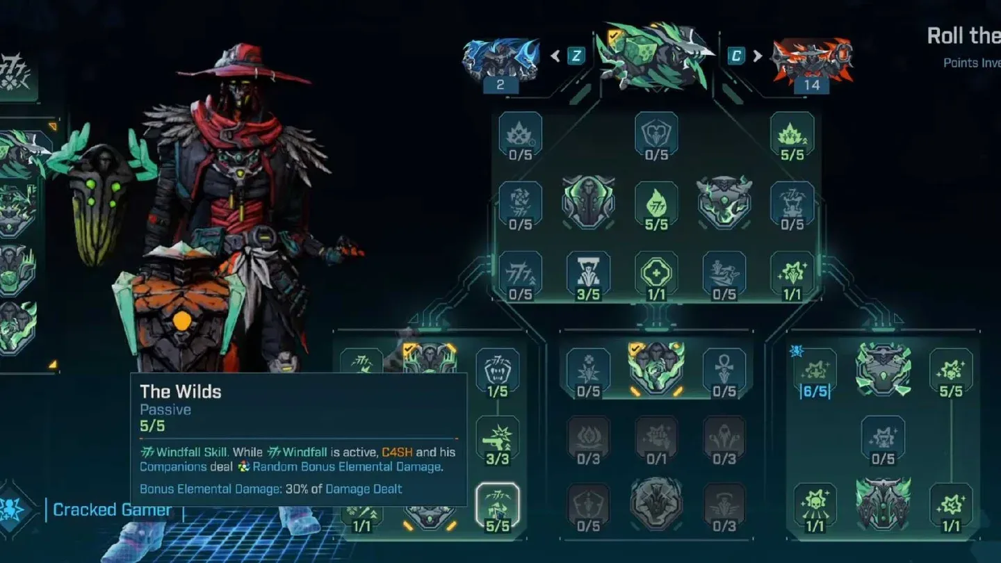 Roll the Bones tree layout
