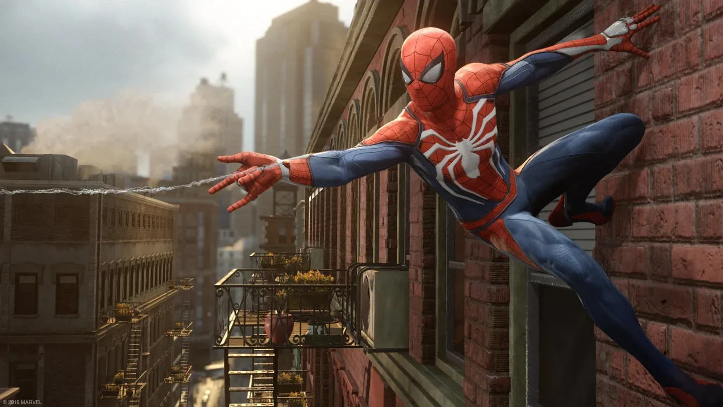 Spidey's web shooters in action