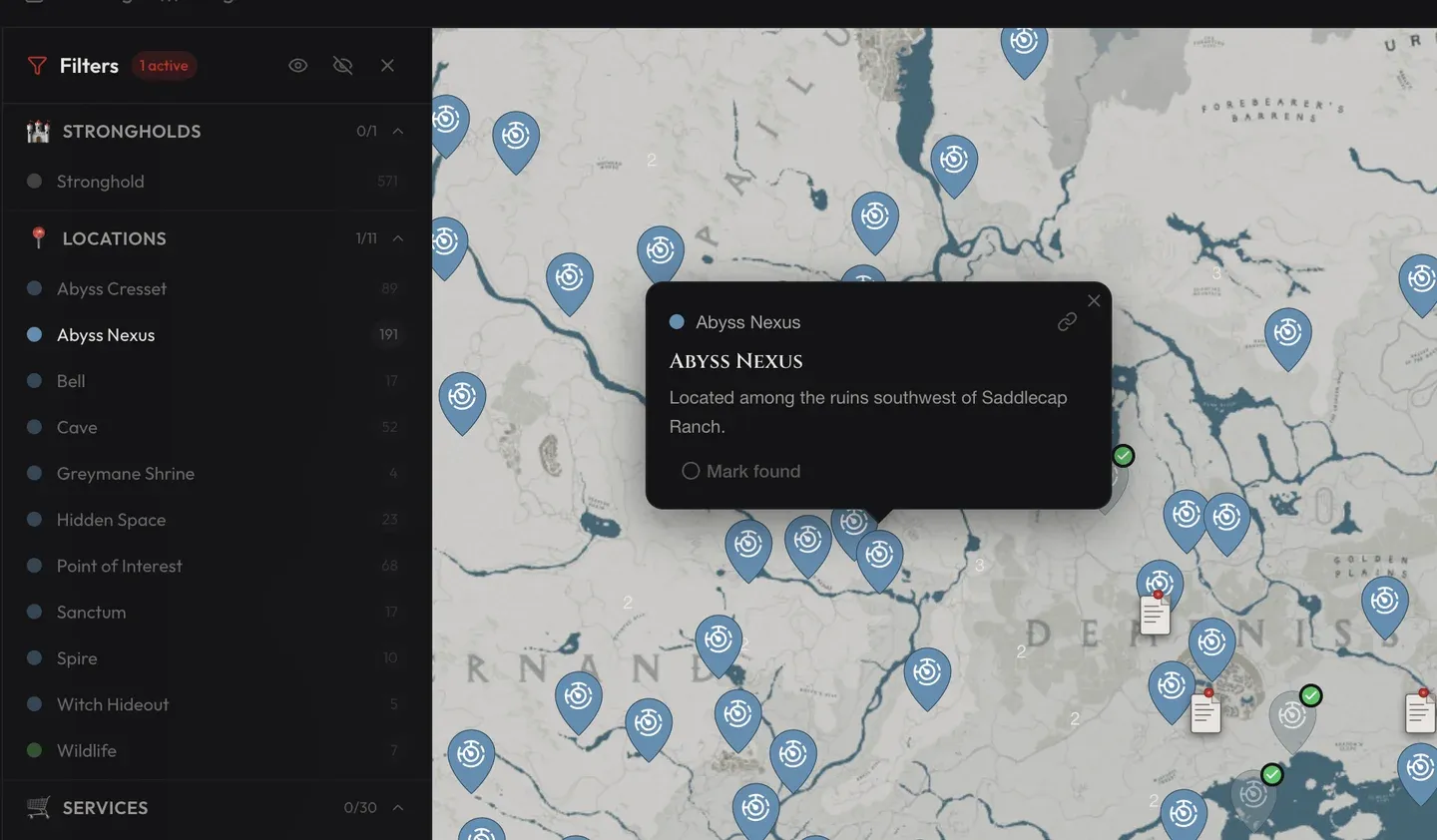 Set map filter to Environment