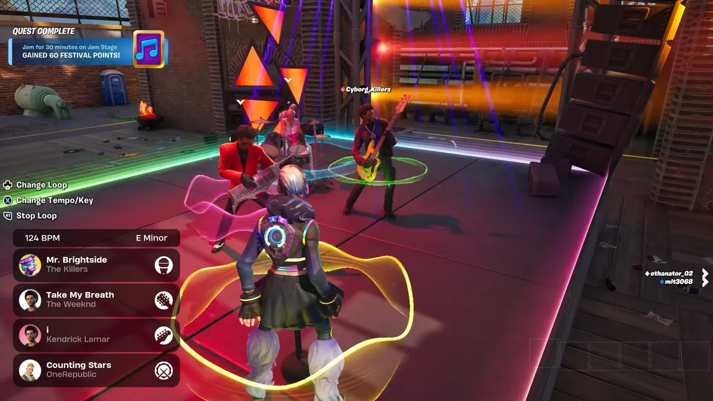 Multiplayer jam session in Fortnite