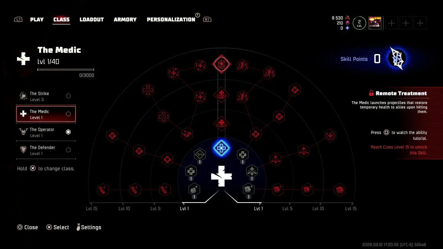Peningkatan pohon skill Medic