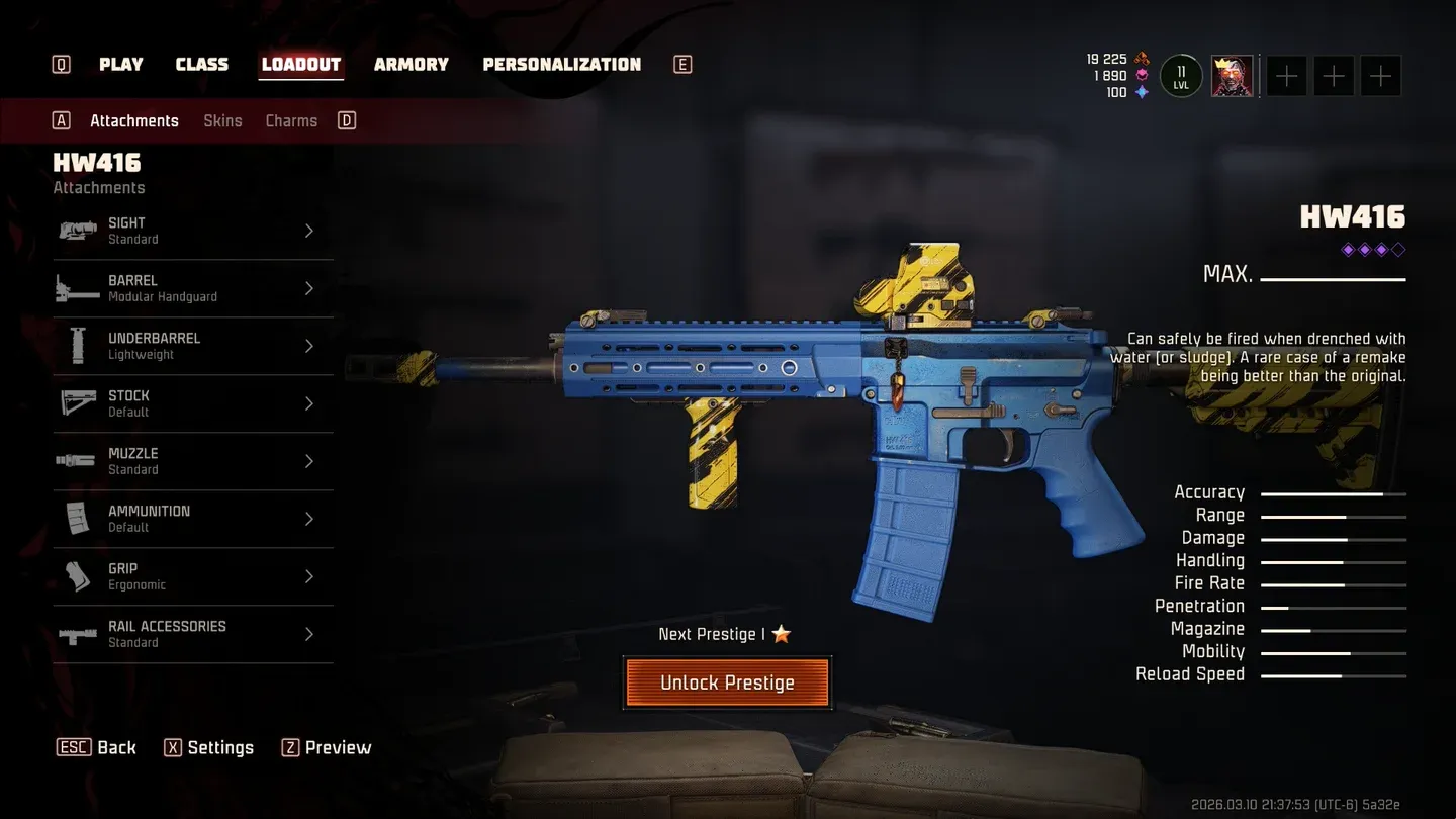 ACW-20 loadout selection