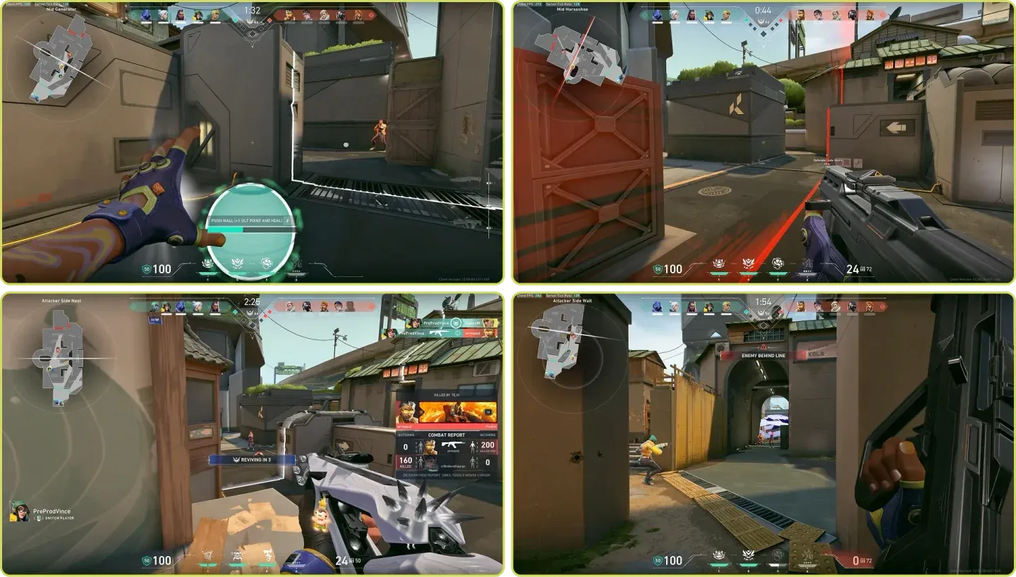 Knockout's center wall divides play