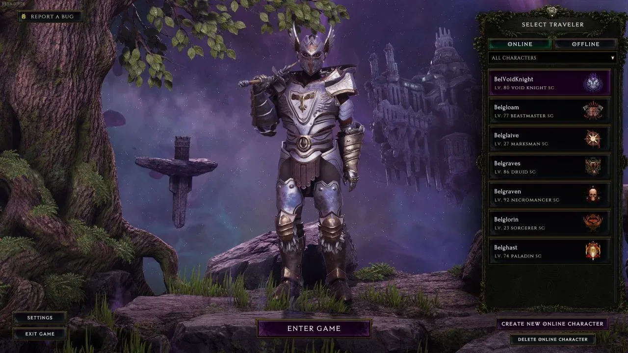 عرض شجرة السلبية لـ Void Knight
