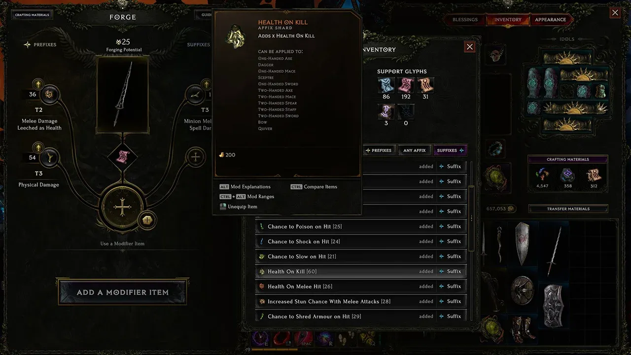 Rune of Corruption item crafting
