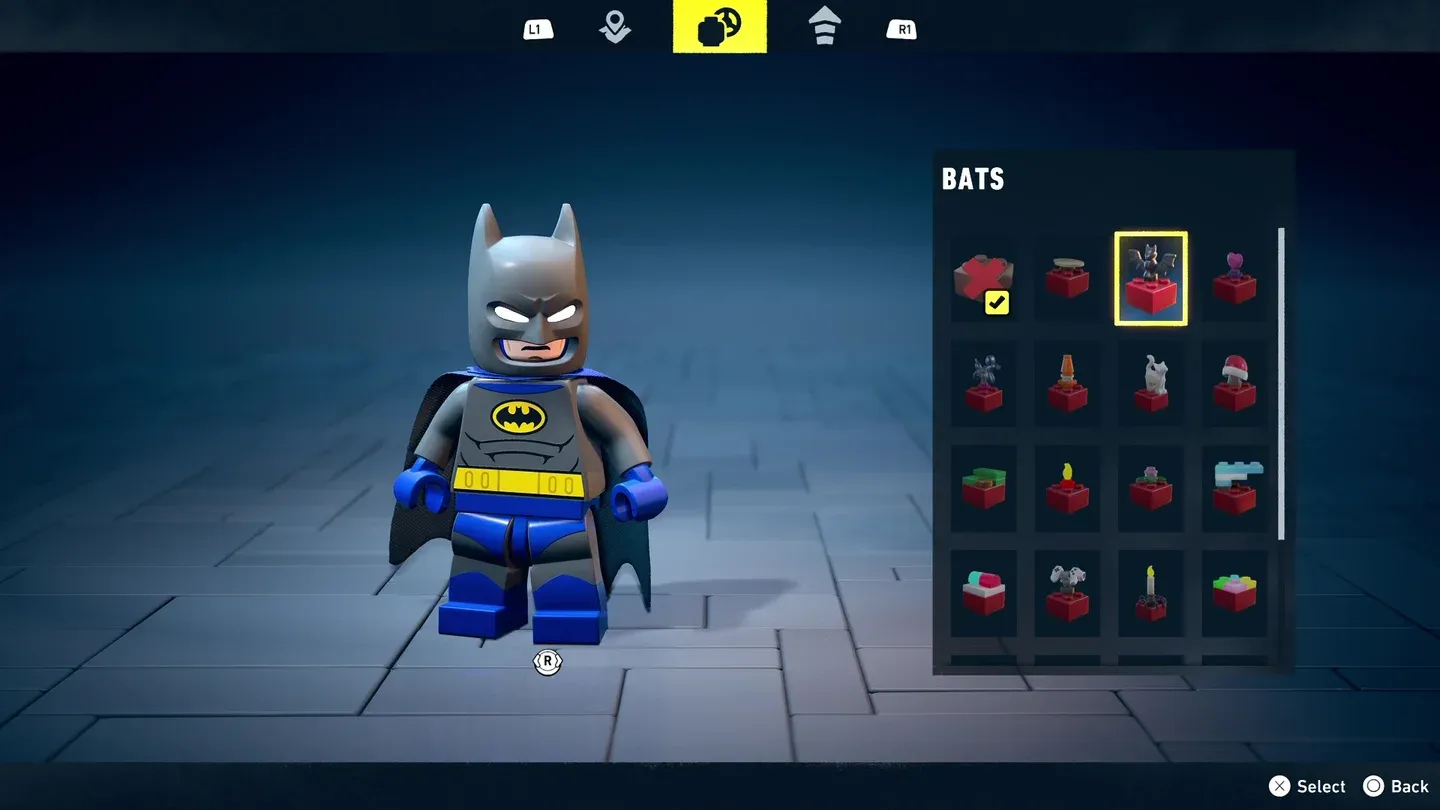 Suit selection in Bat-Mite store