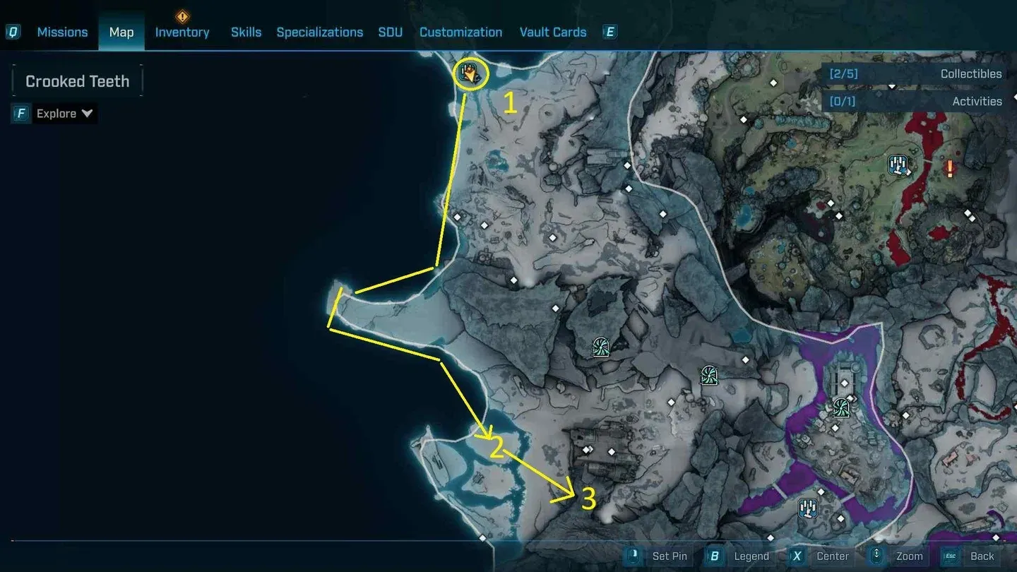 Start point: Ellie's Garage