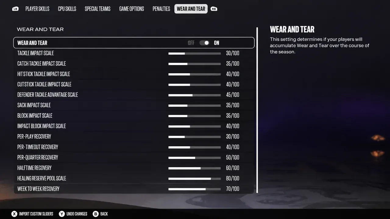 Custom uploaded: Madden NFL 27 franchise mode progression tool XP slider settings.webp