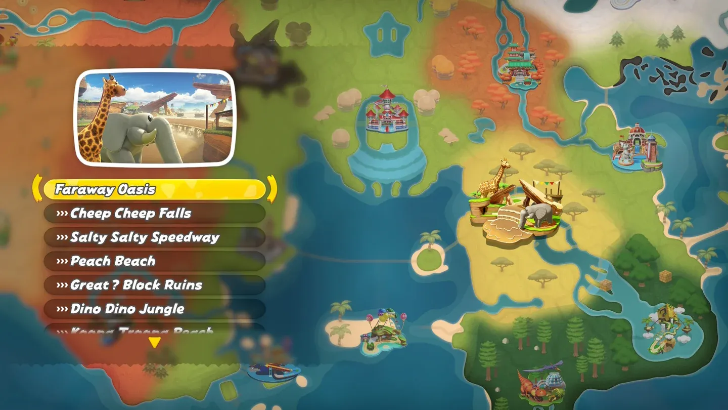 Mario Kart World's open-world map