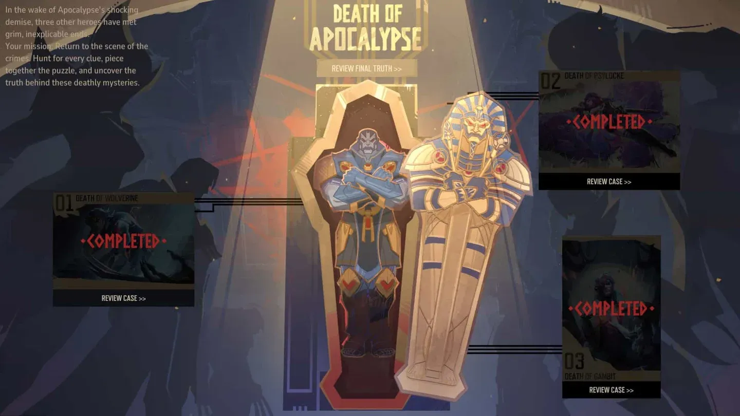 Gambit case clue screen