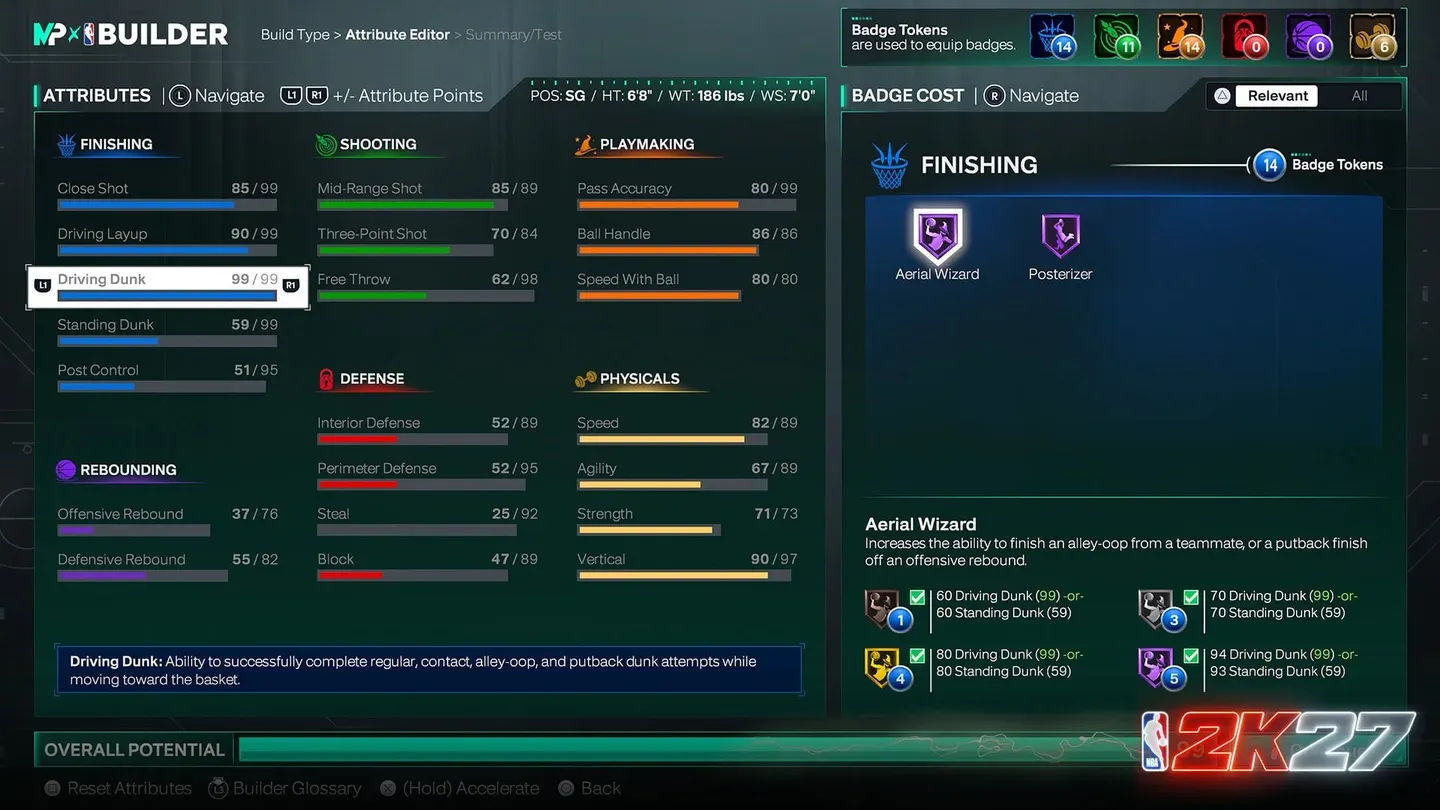 Defensive badge thresholds
