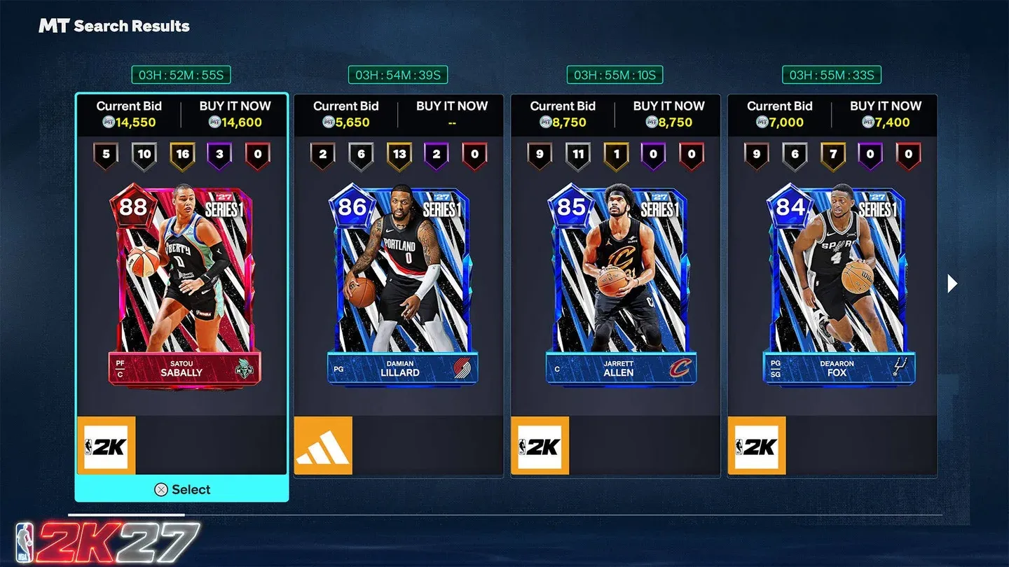 Top-rated MyTEAM player cards