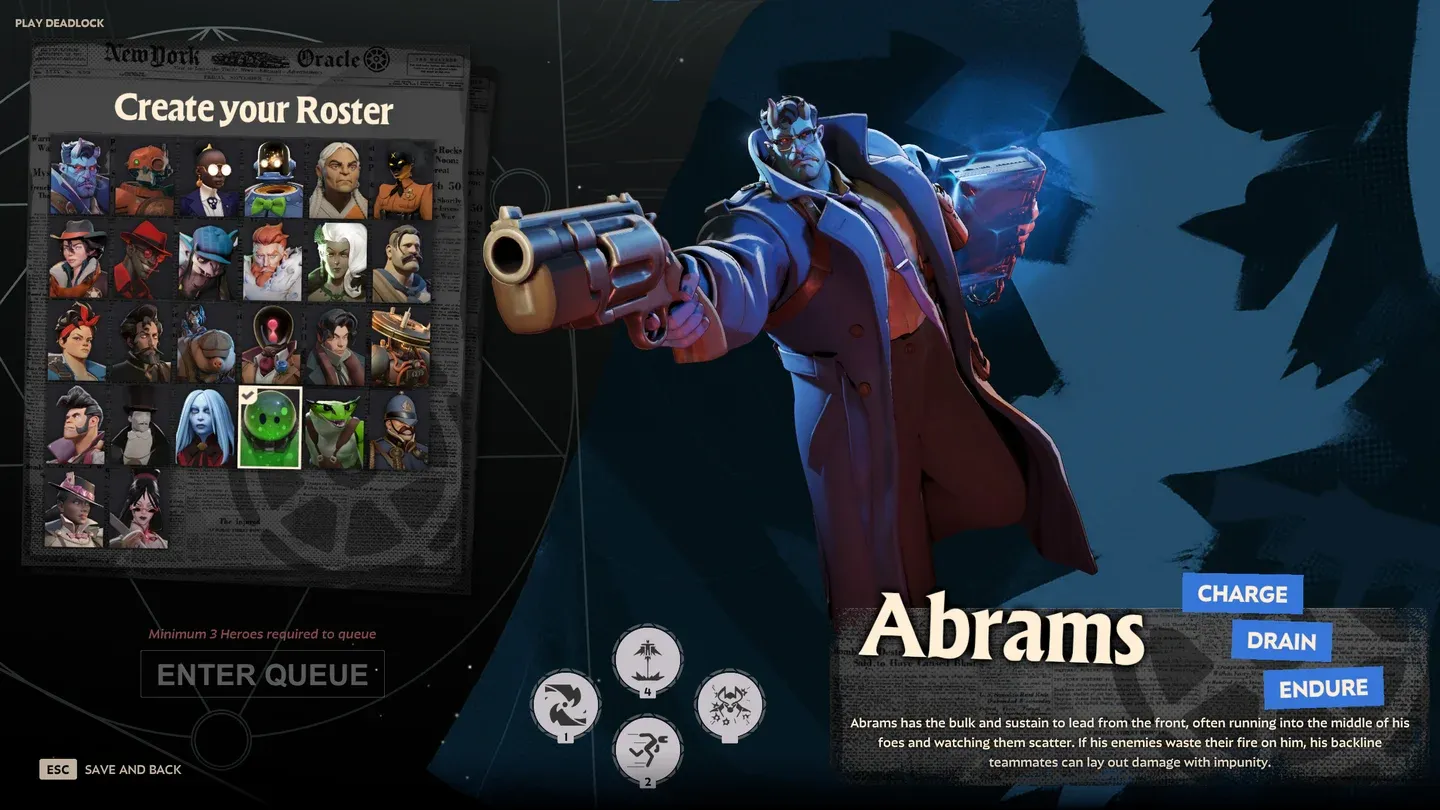 Full Deadlock hero roster
