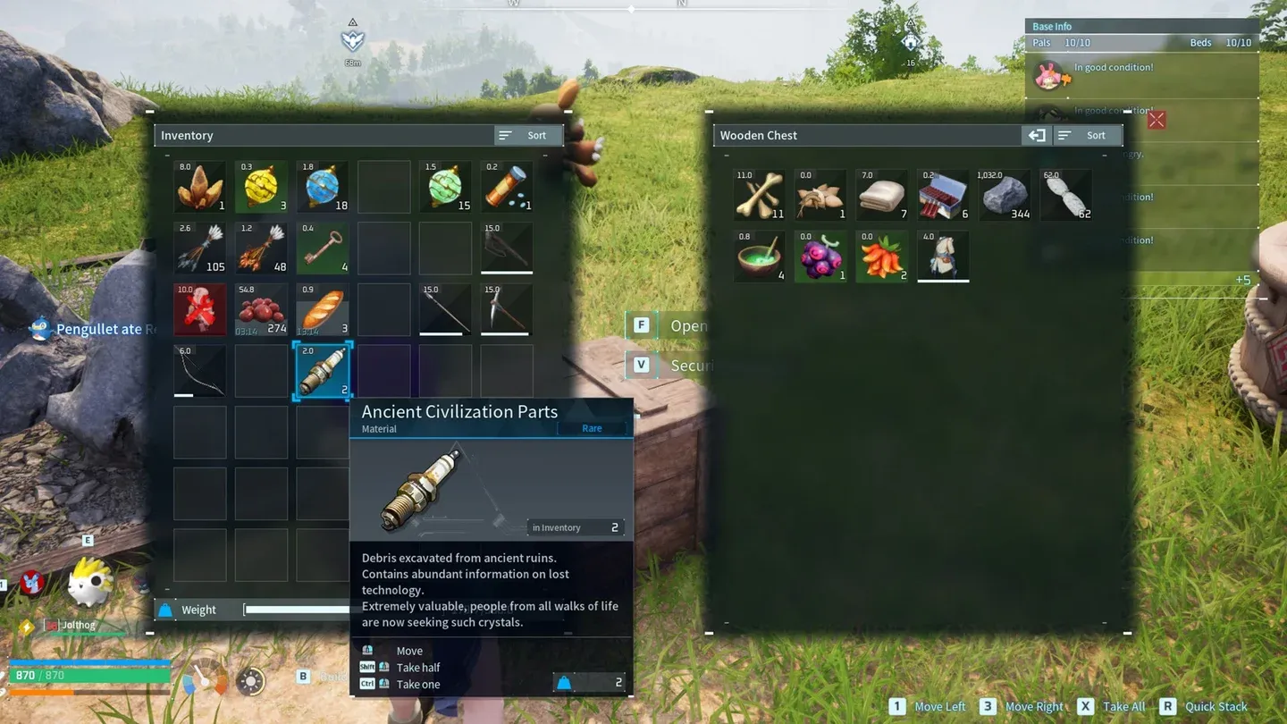 Cách lấy Ancient Civilization Core trong Palworld 1.0: nguồn farm và vật phẩm 1 Công thức chế tạo Ancient Tech