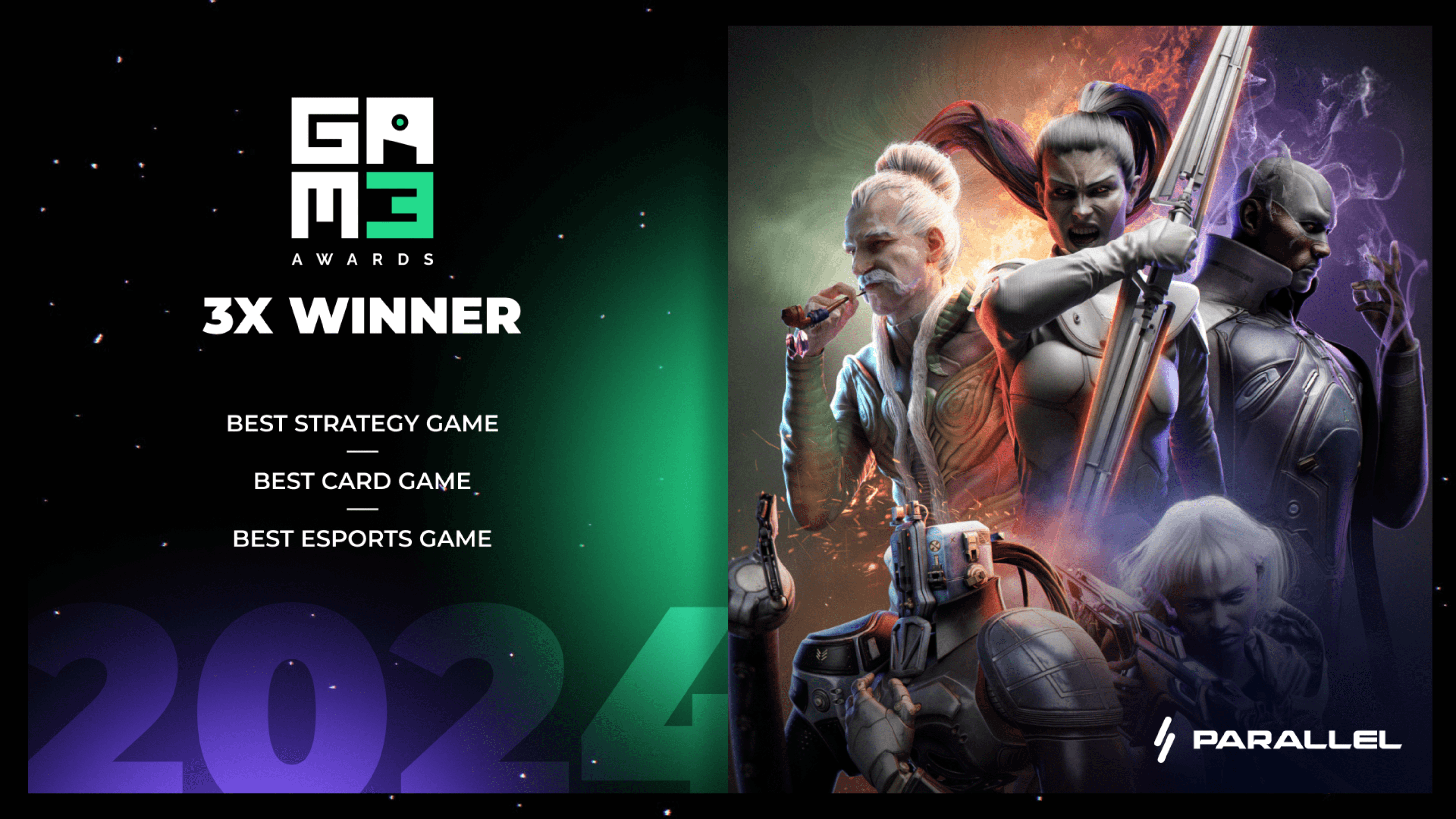 Parallel Vence 3 GAM3 Awards e Torneio de US$ 100K | GAMES.GG