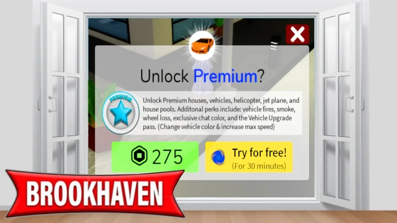 Premium pass house selection screen