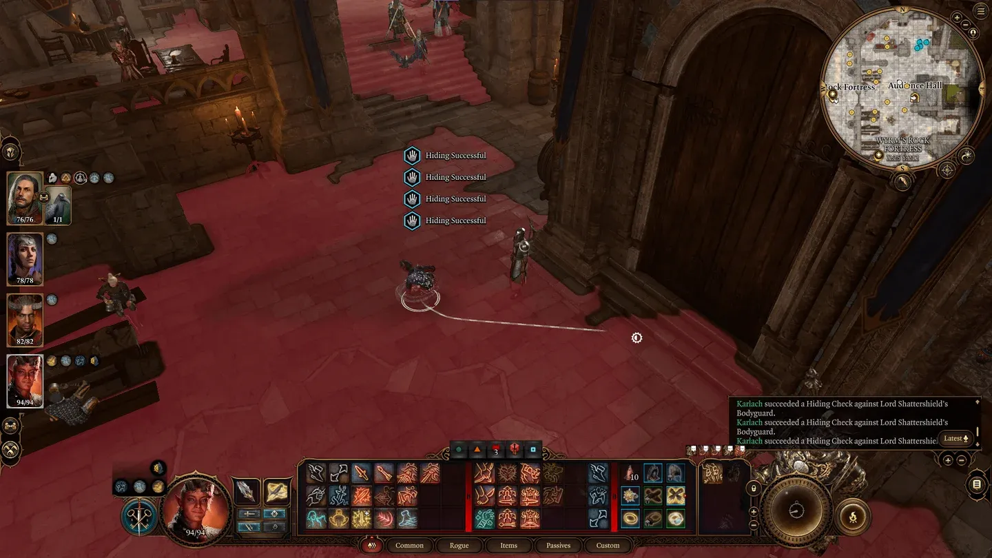 Assassin stealth action bar