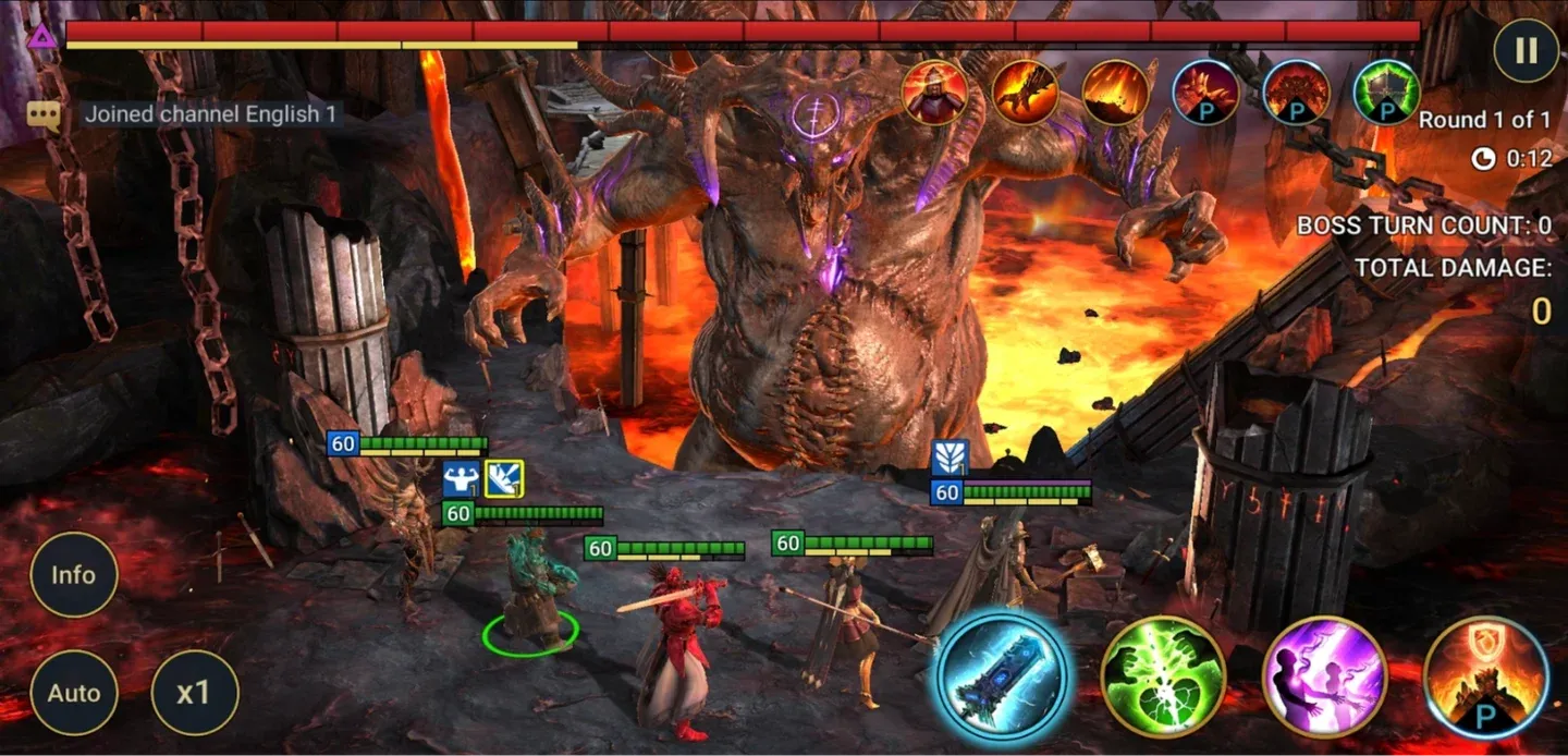 Active debuffs on the Demon Lord