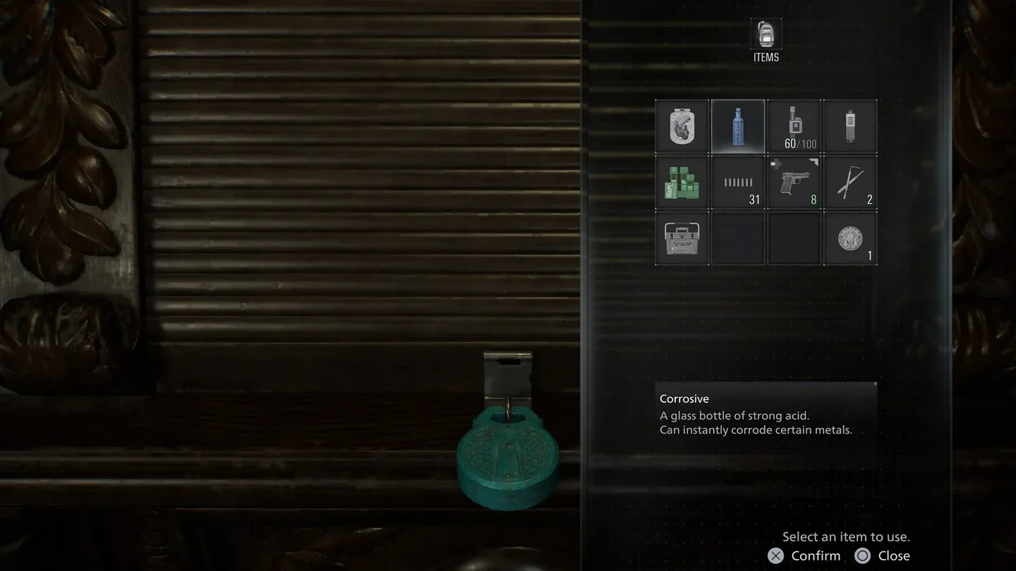 Corrosive removes the padlock