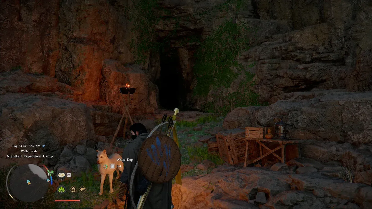Entrée de la grotte au camp Nightfell