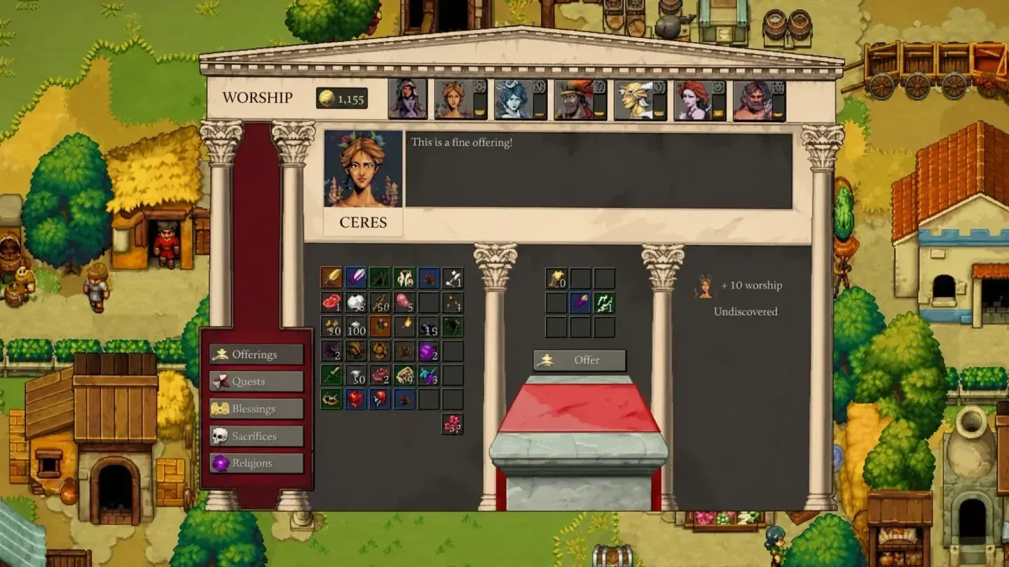 Offering XP values by god