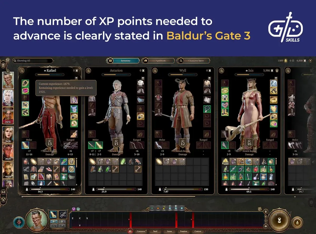 Character upgrade skill tree
