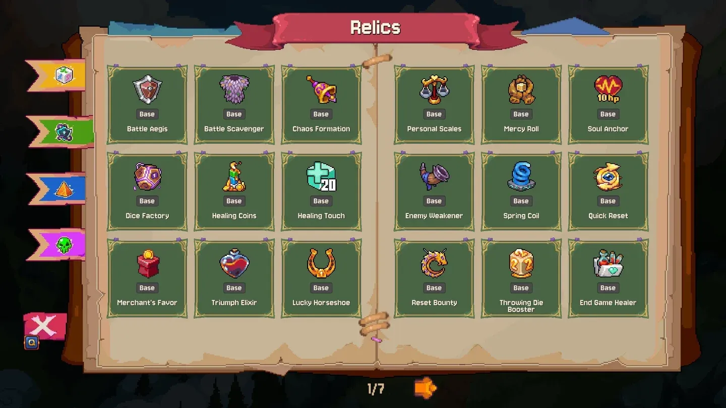 Active relic stat bonuses