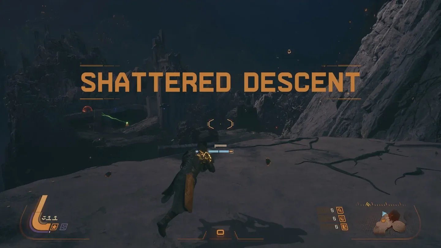 Grapple to upper ledges mid-fight