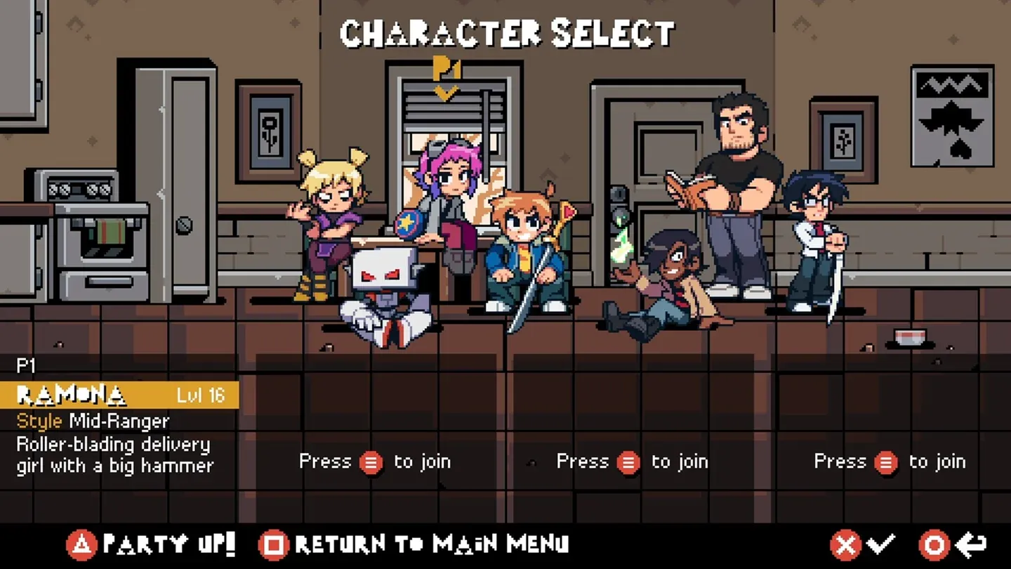 Full seven-character roster